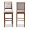 Baxton Studio Gideon ModernGrey Fabric Upholstered and Walnut Brown Finished Wood 2-Piece Bar Stool Set PR 194-2PC-12149-ZORO - alternate 7